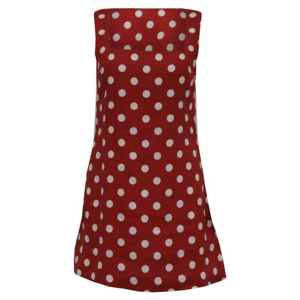 Posse Alice Polka Dot Mini Dress in Red Linen